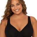 Fit For Me By Fruit of the Loom Women's Plus Size Cotton Unlined Underwire Bra-Pinch-Free Straps - Side and Back Smoothing (38G, Black Hue)