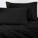 Superior 100% Egyptian Cotton 1500 Thread Count Oversized King Pillowcase Set Solid, Black