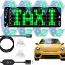 Green Light Sign for Car, Customizable Letter Display Board, Easily Switch Letters Manually Using Buttons to Display Any 4-Letter Word You Like