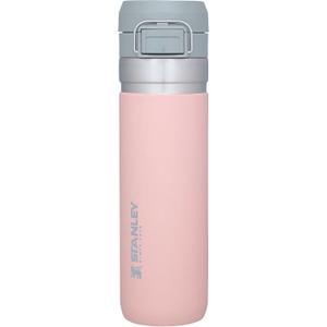 Stanley Quick Flip GO Water Bottle 24 oz | Push Button Lid | Leakproof and Packable for Travel and Sports | Insulated Stainless Steel | BPA-Free | Blush