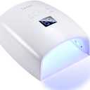 48W Cordless UV LED Nail Lamp, Upgraded Rechargeable Dryer, Professional Gel Lights, Automatic Sensor for Manicure, Home and Salon Art Tools - White