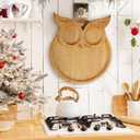 Owl-Shaped Wooden Charcuterie Board, 12" Cheese & Meat Platter, Large Serving Tray, Housewarming