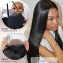 Wear and Go Glueless Wigs Human Hair Pre Plucked Pre Cut 6x4 Straight Lace Front Wigs Human Hair Wigs for Women No Glue Hd Lace Front Closure Ready to Wear Wigs 180% Density Natural Black 28 Inch
