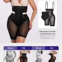 SHAPELLX Fajas Colombianas Shapewear for Women Tummy Control Postpartum Faja Body Shaper Butt Lifting Shorts Bodysuit (Black, XXL)