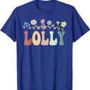 Lolly Gifts Women Wildflower Floral Design Lolly T-Shirt, L