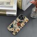 Compatible with iPhone 13 Pro Case - Dual-Layer Protection, Hard Shell with Silicone Interior,Slim Scratch Resistant Shockproof for Woman Men - Boho Floral Flower