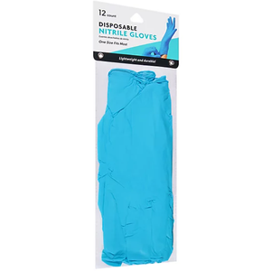 Disposable Nitrile Gloves. One Size. 12 ct