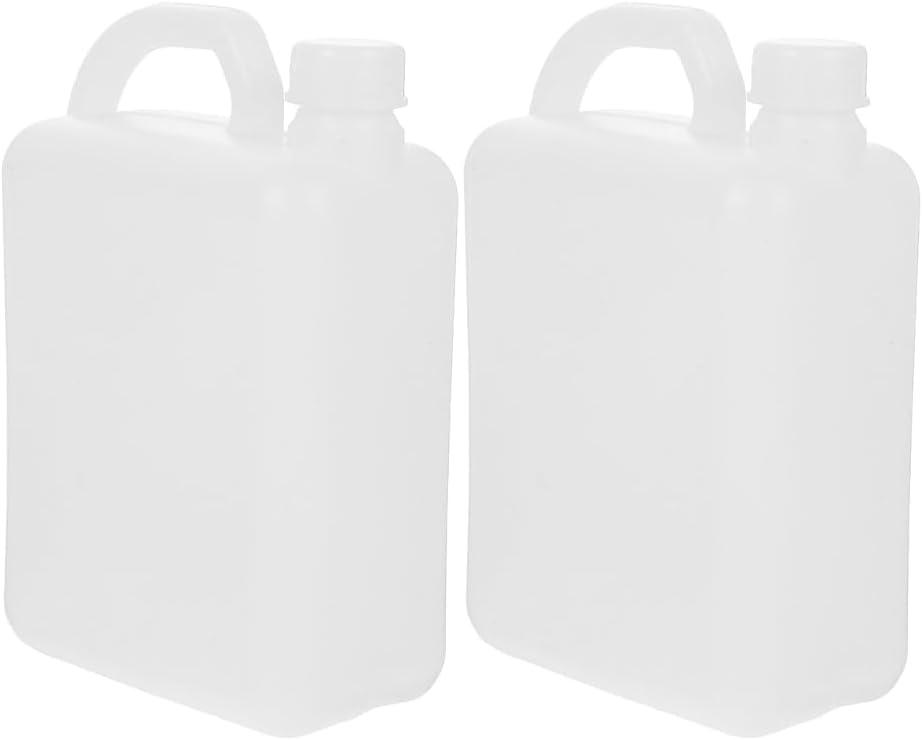 Mobestech 2pcs Reusable Plastic Flat Bottle Storage Jug with Ergonomic Handle for Water Oil Wine More Versatile Liquid Container for Home Lab and Chemical Use