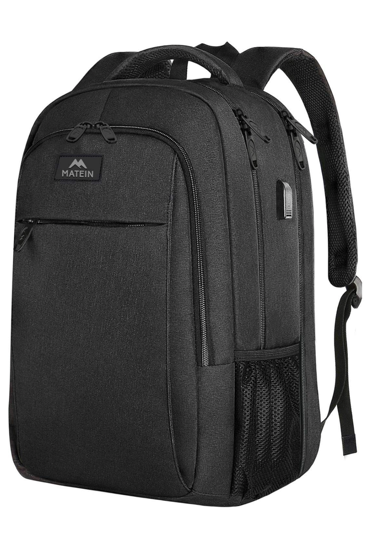 MATEIN Extra Large Travel Backpack, TSA Friendly 18.4 Inch Laptop Backpack with USB Charging Port, Anti Theft Flight Approved Business Work College Computer Big Bag for Women Men, Black