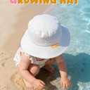 HONGTEYA Baby Sun Hat Toddler Boy Bucket Hat Kids Summer Beach Hat Wide Brim Sun Protection (6-24 Months, White/Lightblue)