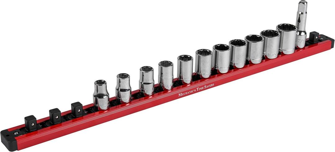 Mechanic's Time Savers Lock-A-Socket Tool Organizer: Magnetic Locking Socket Rack, 1/2" Drive Sockets