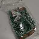 AerWo 5Pcs Mini Christmas Trees - Flocked Bottle Brush Trees With Wooden Bases for Tabletop Decor, Winter Holiday Table Decorations, Village Crafts