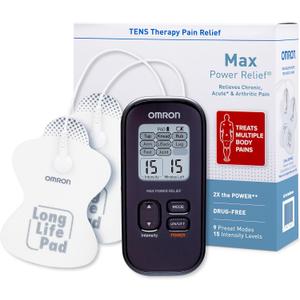 OMRON Max Power Relief TENS Unit Muscle Stimulator - Massage Therapy for Lower Back, Arm, Foot, Shoulder, and Arthritis Pain - Drug-Free Pain Relief