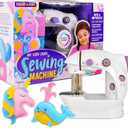 Made By Me My Very Own Sewing Machine for Beginner, Portable Battery Powered First Sewing Machine for Kids Ages 8+, Includes Fabric, Thread, Measuring Tape, & Stuffing,