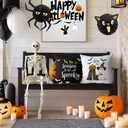 2 x Halloween Pillow Covers 18x18 Set of 2 Throw Pillow Cases Soft Cushion Case Pillowcase for Chair Sofa Bedroom Living Room Home Decor, Hello