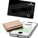 Wallet Tracker Card, [Apple MFi Certified] Tracker, SmartTrack Card Works with Find My (iOS only), Item Locator for Wallet, Passports, Up to 3-5 Years Battery Life, IP68 Waterproof (Black, 1-Pack)