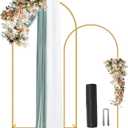 Wedding Arch Backdrop Stand Set of 2 (7.2FT, 6FT),Gold Metal Arch Backdrop Stand,Balloon Arch Stand for Wedding Ceremony Baby Shower Outdoor Indoor Birthday Party Graduation Decoration