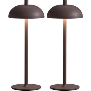 NEWSEE Cordless LED Table Lamp Set of 2, Modern Portable Desk Lamp, 3 Color Stepless Dimming Built-in Rechargeable Battery Lights, for Bedroom, Patio, Outdoor, Restaurant, Bedside Night Lamp(Brown)