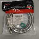 Refrigerator Ice Maker Water Line,6ft Stainless Steel Braided "by" Ice Maker Hose Burst Proof Water Supply Line,Food grade PVC Inner Tube Fit to ALL Refrigerator Ice Maker