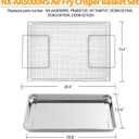 Upgraded Air Fryer Tray Replacement Parts for Samsung GE Oven Parts 304 Stainless Steel Air Fryer Basket NX-AA5000RS Air Fryer Rack 20.4 x 13.4 IN Air Fryer Tray Pan Samsung 30" Range Oven Rack, 20.4L x 13.4W air fryer basket