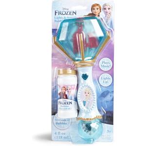 Little Kids Disney Frozen Elsa Light and Sound Musical Bubble Wand, Includes Bubble Solution (20513), Medium