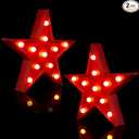 2 Pcs Star Plastic Night Light Battery Operated LED Marquee Star Sign Party Movie Theater Decor Room Wall Lamp for Kids Baby Child Girl Gifts, Birthday Party Christmas Home Bar