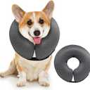 MIDOG Dog Cone - Inflatable Soft Donut Collar Alternative for Dogs After Surgery, Protective Recovery Collar Prevents Licking, Comfortable E-Collar Alternative for Dogs (Gray, S)