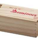 CHH 2311SW Double 6 Jumbo Ivory Domino with Spinners in Wooden Case, 8.75-inch Length