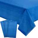 Juvale Blue Tablecloth - 54 x 108 in, Pack of 3, Rectangular - Disposable Tablecloth & Plastic Table Cover for Parties & Easy Cleanup & Protection