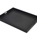 Metal Serving Tray with Handle, Ottoman Decorative for Home, 22x30 inches Black