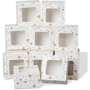 50 Pack Wild Flower Cookie Boxes with Window, Wildflower Small Bakery Treat Boxes for Pastry Donuts Macaroon Cupcakes, Spring Tea Party Baby Shower Birthday Wedding Bridal Shower Favors