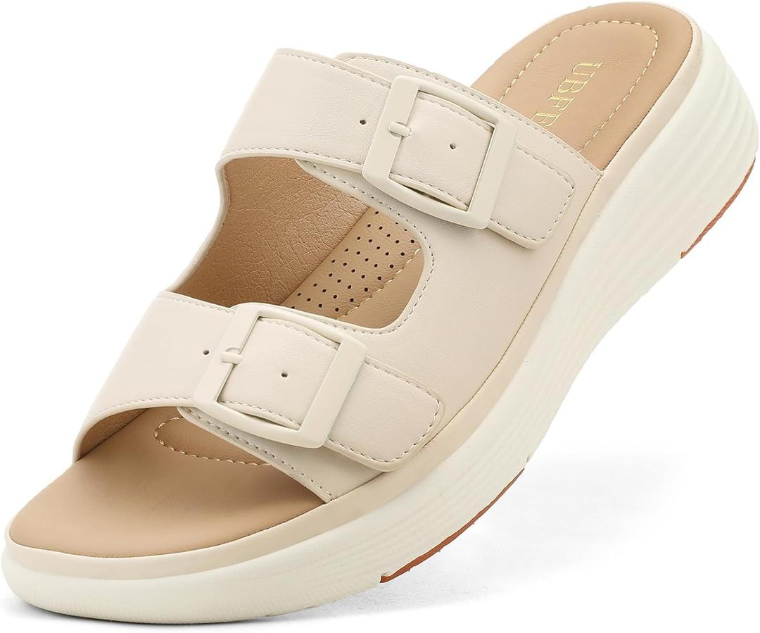UBFEN Womens Platform Sandals Comfortable Walking Slide Soft Cushioning Footbed Casual Dressy Wedge Sandals (9)