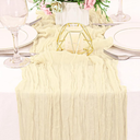 Beige Cheesecloth Table Runner Boho Rustic Gauze Sheer Romantic 10 FT Long Cheese Cloth Table Runner for Bridal Baby Shower Wedding Party Birthday Holiday Home Easter Decor