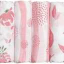 GLLQUEN BABY Receiving Blanket Boy Cotton Muslin Swaddle Blankets Girl Newborn Squares Breathable & Soft Thin Baby Blankets Cloths Double Absorbent Infant Swaddling Wrap - 6 Pack (Flower)