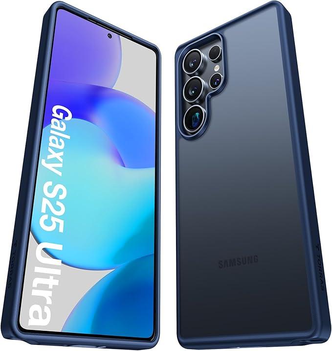 TORRAS Shockproof for Samsung Galaxy S25 Ultra Case, 12FT MilitaryGrade Protection, Slim Case for Samsung S25 Ultra Case, Matte Translucent Blue, Thin, Guardian Series
