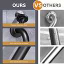AmazerBath Shower Grab Bars for Seniors Anti Slip, Bath Safety Grab Bar for Needy, Stainless Steel Bathroom Safety Grab Bars, Thickened Bar Bigger Base Holds 500LBS, 12" L x 1" D, Black