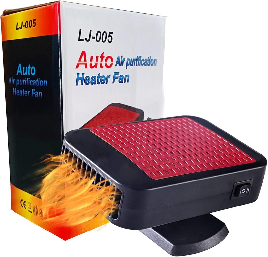 Car Heater, 12V Heater Fan Portable Car Heating Heater Anti-Fog Plug in Cigarette Lighter Defroster 2 in 1 Heating/Cooling Fan Windshield Defogger Defroster for All Car