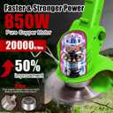 Cordless Weed Wacker Electric Weed Wacker Battery Powered with 21V Battery Operated Grass Trimmer 3 in 1 Weed Trimmer Grass Cutter Brush Cutter for Lawn Garden Pruning