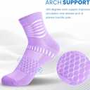 IRAMY Ankle Compression Socks for Women Men Plantar Fasciitis Relief 3/5 Pairs Cushioned Athletic Running Socks (L)