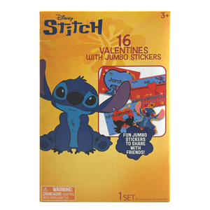 Disney Stitch Jumbo Sticker Valentine Cards, 16 ct, 2 Pack 
