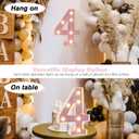 LED Marquee Numbers, Light Up Numbers for Party, Small Light Up Letters, Battery Powered Lighted Number for Birthday or Home Decor (Pink Glitter 4)