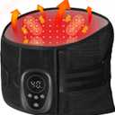 HONGJING Red Light Massage Back Brace with Heat for Lower Back Pain Relief, Cordless Back Support Massager Belt Rechargeable for Pain from Herniated Disc, Scoliosis, Sciatica (M) (Black)