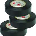 3M Temflex Vinyl Electrical Tape, 1700, 3/4 in x 60 ft, Black 1.5core (3-Roll)