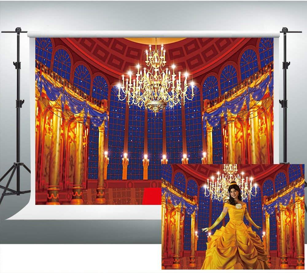 Ballroom Backdrop for Photography Beast's Palace Background for Girl Princess Belle Party 7x5ft Magnificent Castle Background Christmas Decor Photo Backdrops Photo Booth Studio Props ZYVV0673