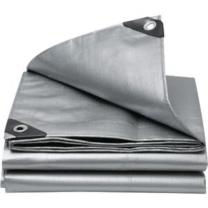 Tarps 12x40 FT Waterproof Heavy Duty Tarp  10 Mil Thick, UV & Tear Resistant, Reinforced Grommets & Edges  Multi-Purpose Cover for Camping, Roof, Emergency, Truck, Boat (Silver)