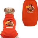 SHIAOMIN Thanksgiving Dog Sweater - Turkey Dogs Pullover Classic Knitwear with Leash Hole Warm Winter Pet Turtleneck Sweaters Apparel for Small Medium Breeds (XL) (Orange)