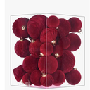 Flocked Ornaments for Christmas Tree Decorations - 35pcs Deep Brown Velvet Ball Ornament for Winter Holiday Decor - Plastic Shatterproof Xmas Ornaments Bulk