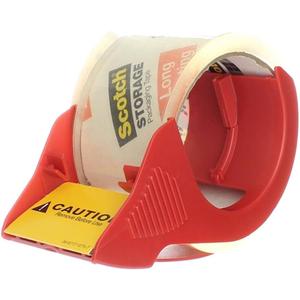3M, Scotch Mailing & Storage Tape With Dispenser Tape With Dispenser, 1 8X38.2 Yds, 1 Roll, Clear
