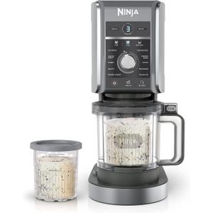 Ninja CREAMi Deluxe Ice Cream Maker | 11-in-1 Create Frozen Desserts, Sorbet, Milkshakes, Yogurt & More | Includes 2 Dishwasher Safe XL 24 Oz. Tubs with storage lids | Silver | NC501