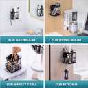 TAILI Patented Suction Cup Toothbrush Holder, Stainless Steel Anti-Puddling Shower Toothbrush Holder, No Drilling Removable Organizer for Bathroom Toothpaste, Razor, Kitchen and Office Items, Black